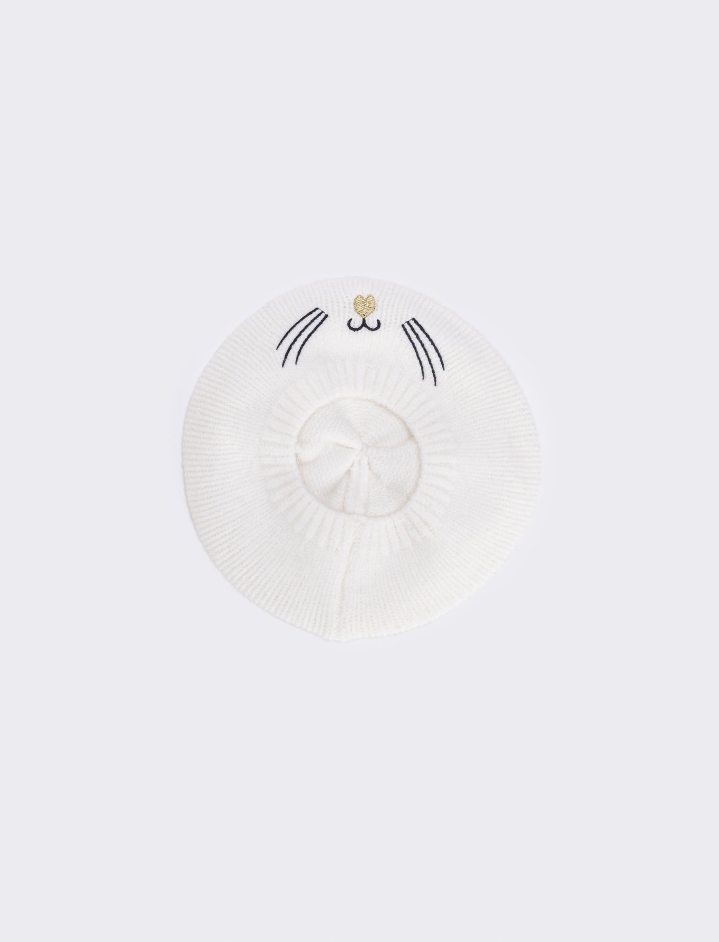 Kitten beret with ears - White