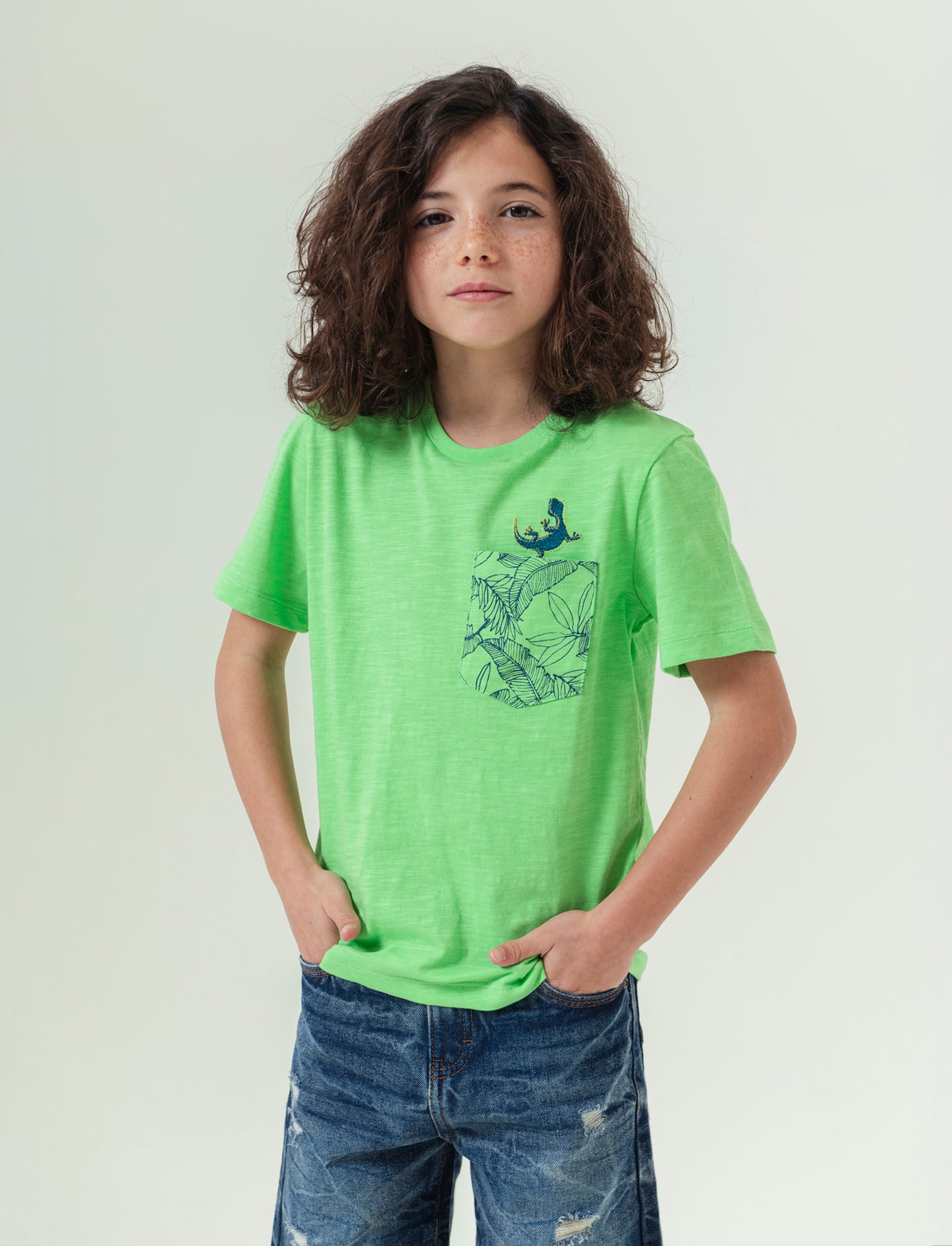 T-shirt con stampa geco da bambino - Verde mela