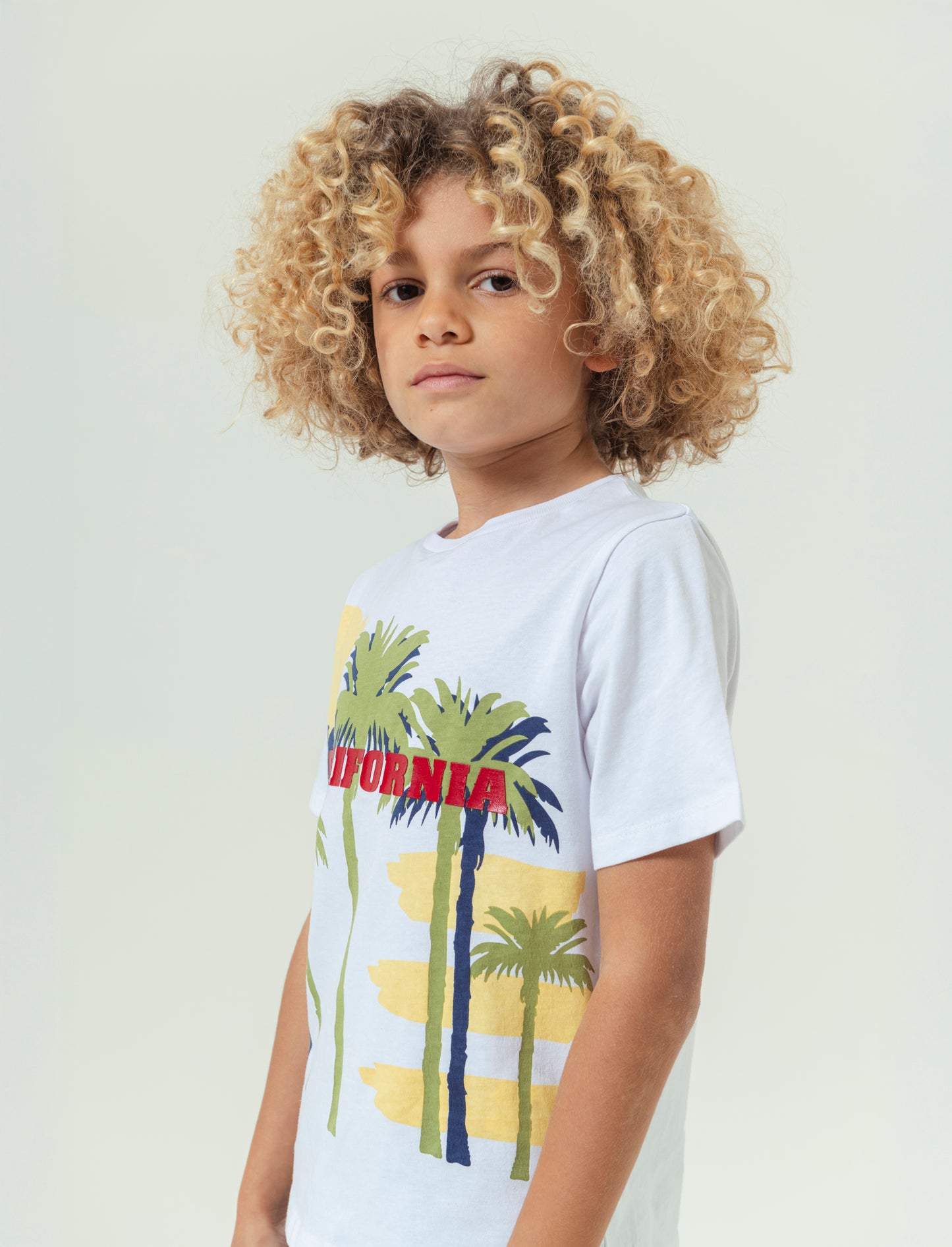 T-shirt con stampe Palme da bambino - Bianco