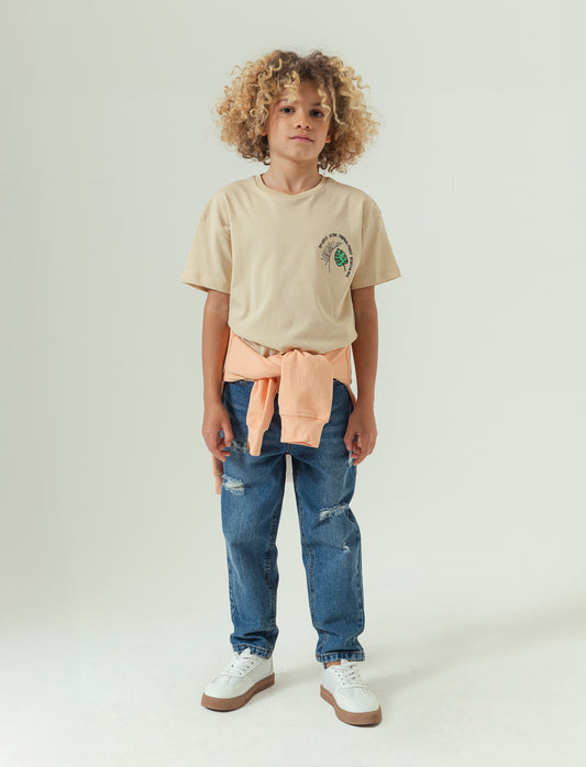 T-shirt LOOSE FIT da bambino - Beige