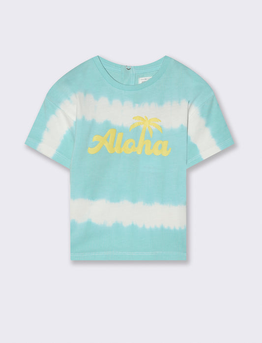 T-shirt con fantasia degradè da neonato - Verde acqua