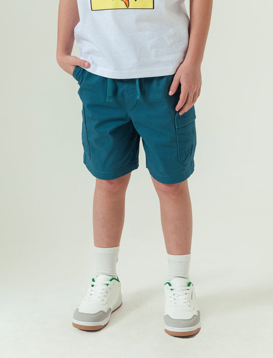 Boys Casual Cotton Cargo Bermuda Shorts - Green