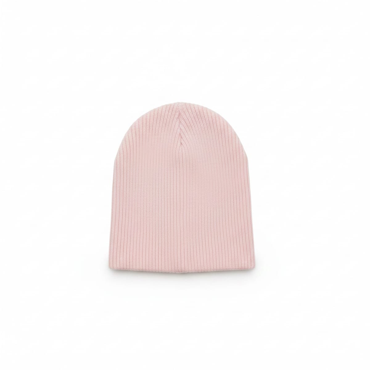 Cappello cuffia in maglia a costine basic - Rosa