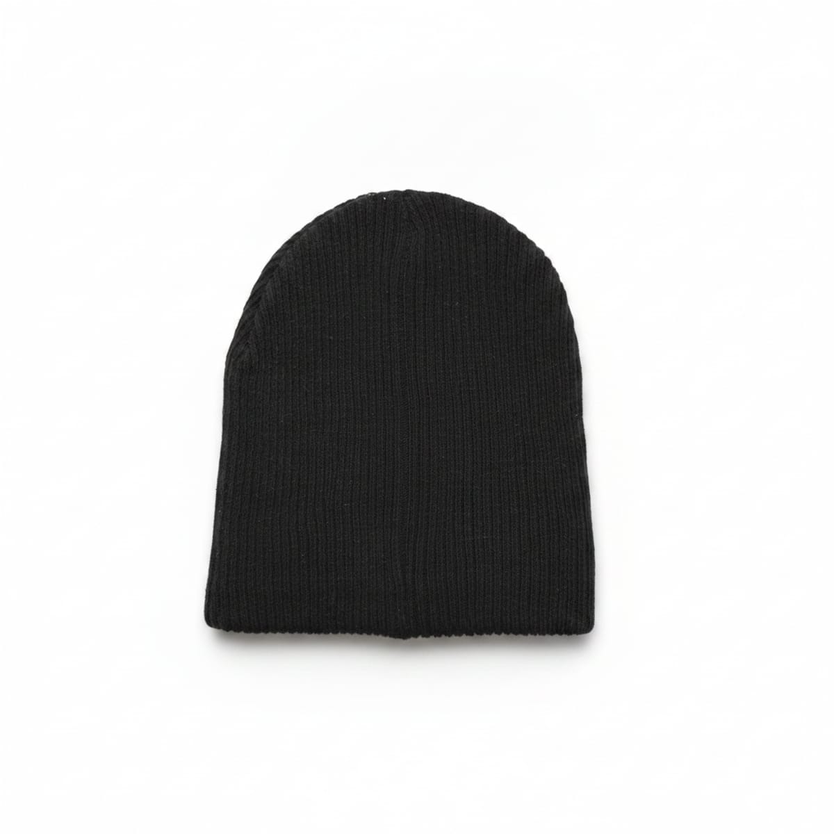 Cappello cuffia in maglia a costine basic - Nero