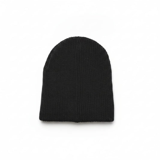 Cappello cuffia in maglia a costine basic - Nero