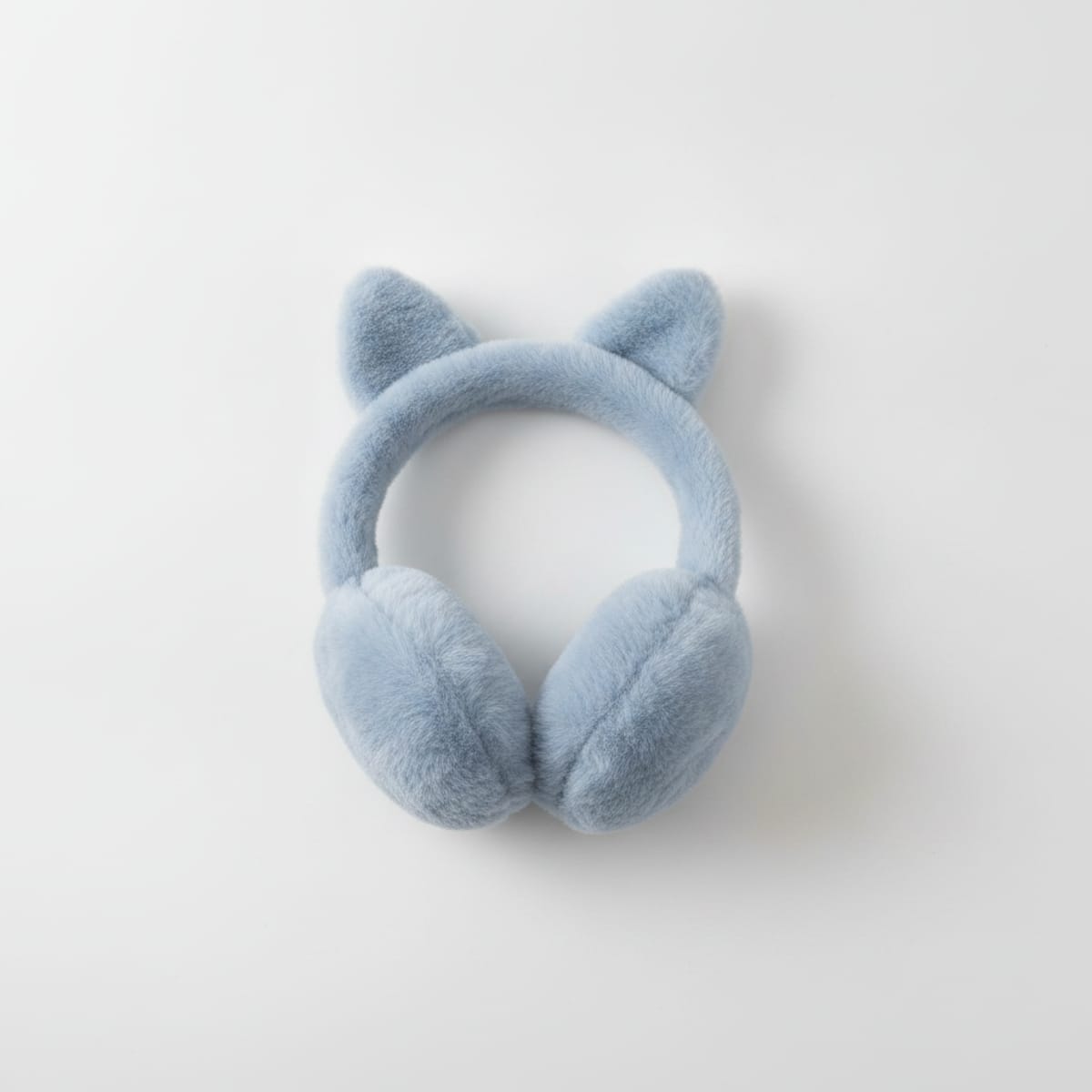 Paraorecchie in finta pelliccia con orecchie - Denim