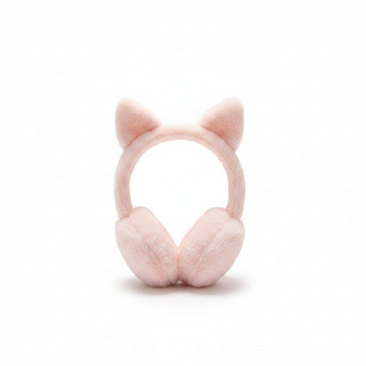 Faux fur earmuffs with ears - Pink