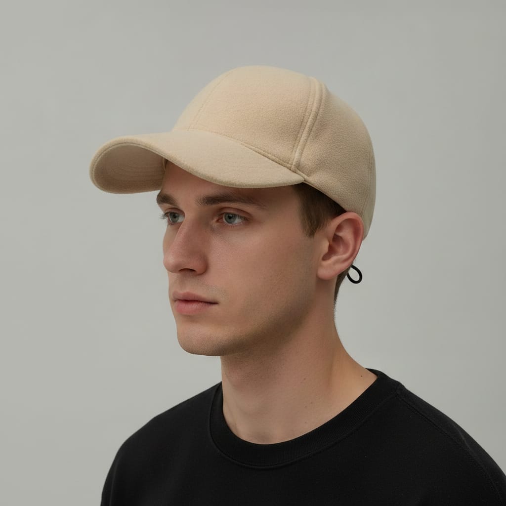 Men's fleece baseball - White