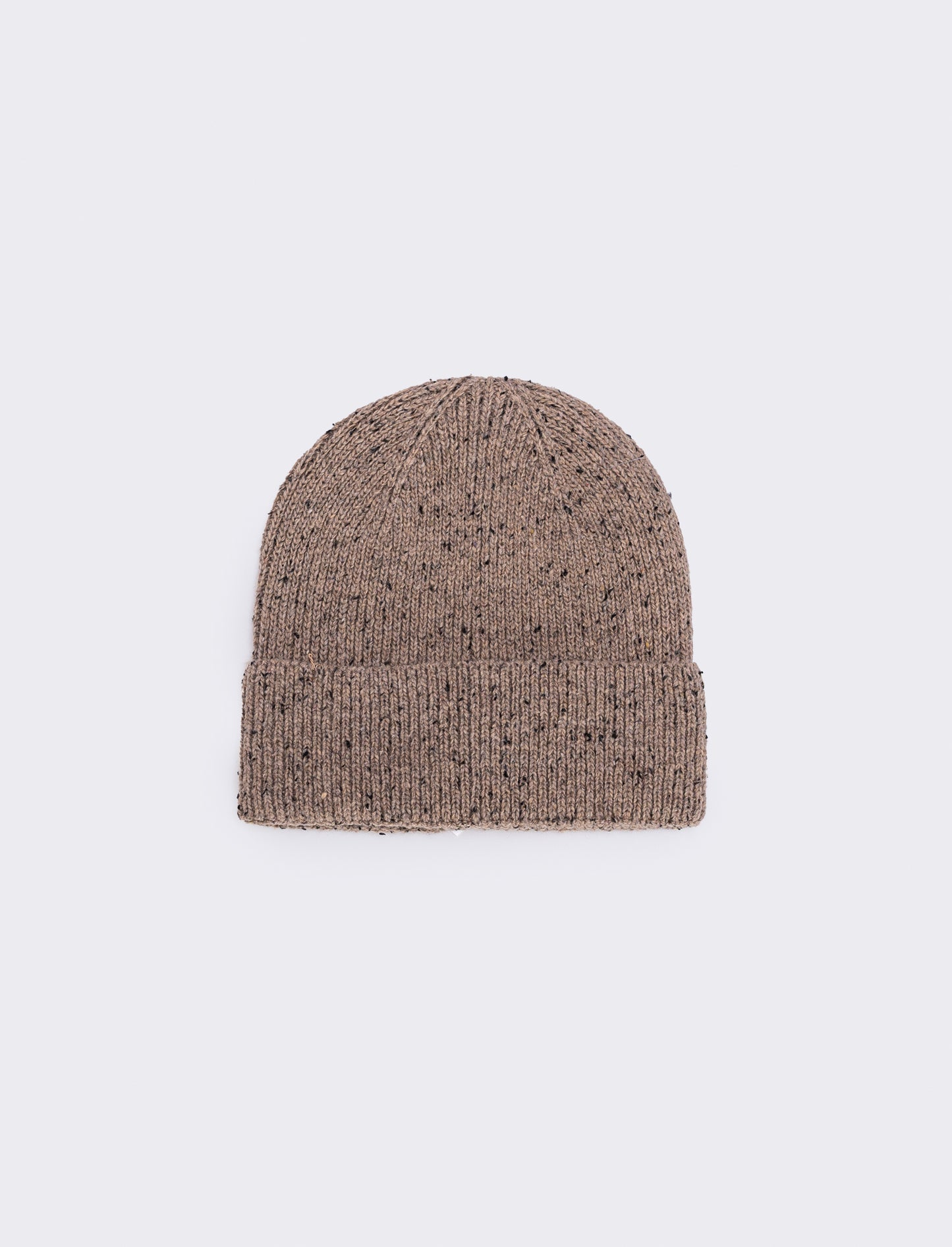 Cappello in maglia con risvolto elegante - Beige