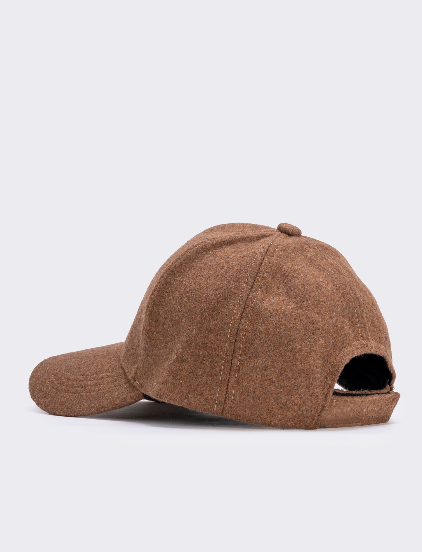 Wool Fabric Baseball Cap for Men - BROWN