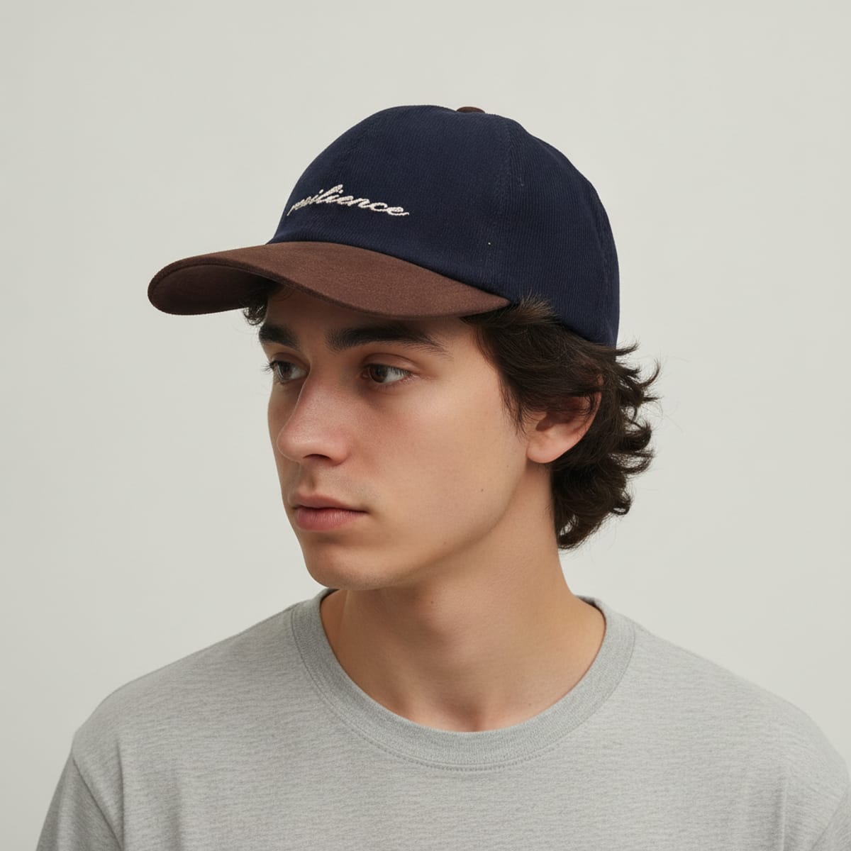 Contrast Baseball Visor with Embroidery - Blue