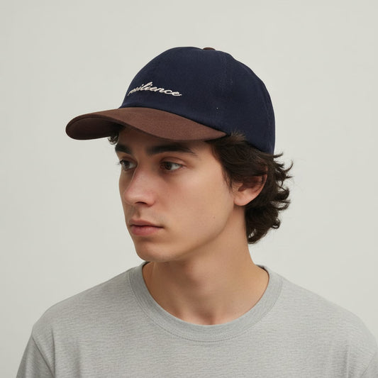 Visiera Baseball a Contrasto con Ricamo - Blu