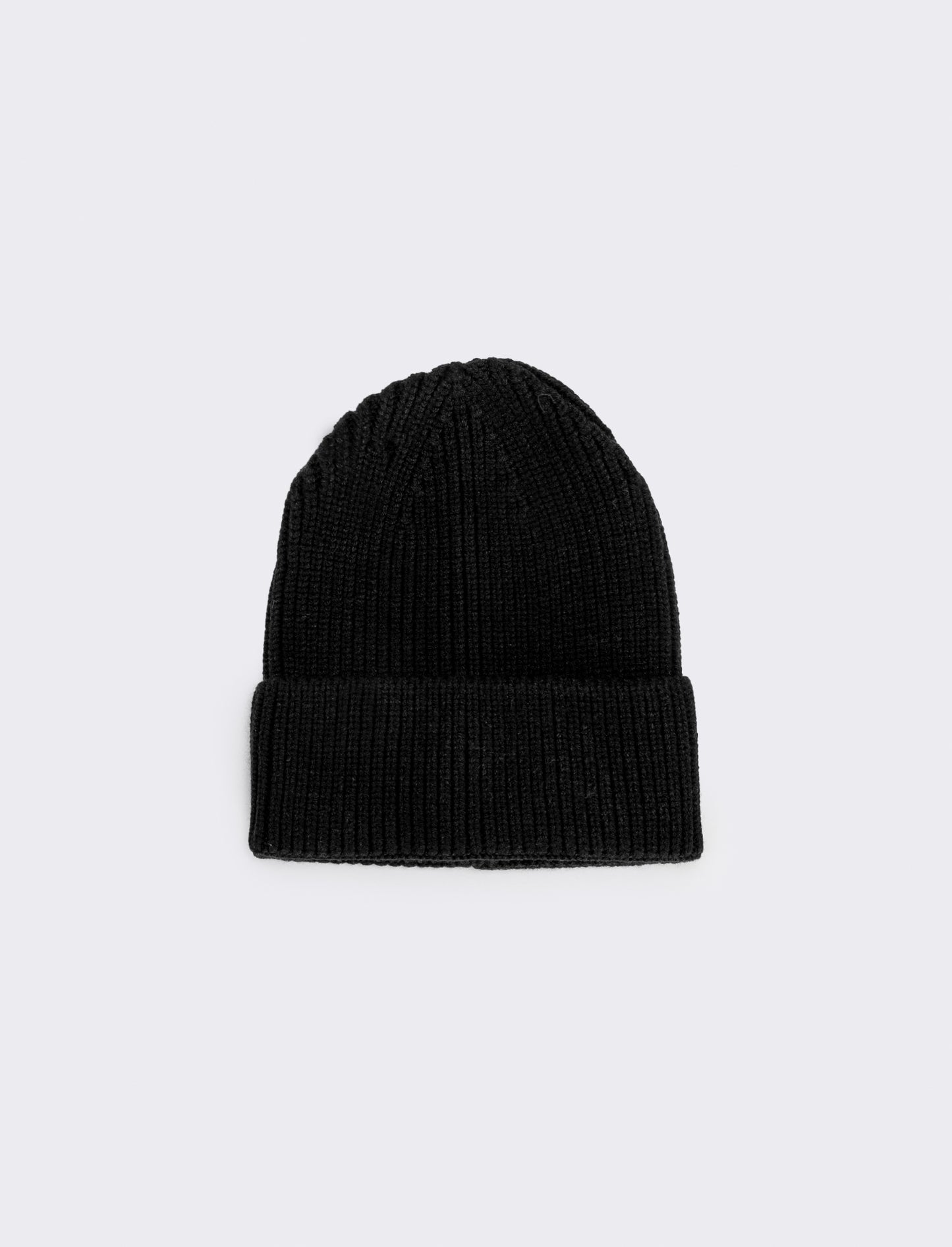 Cappello maglia con risvolto per uomo - Nero
