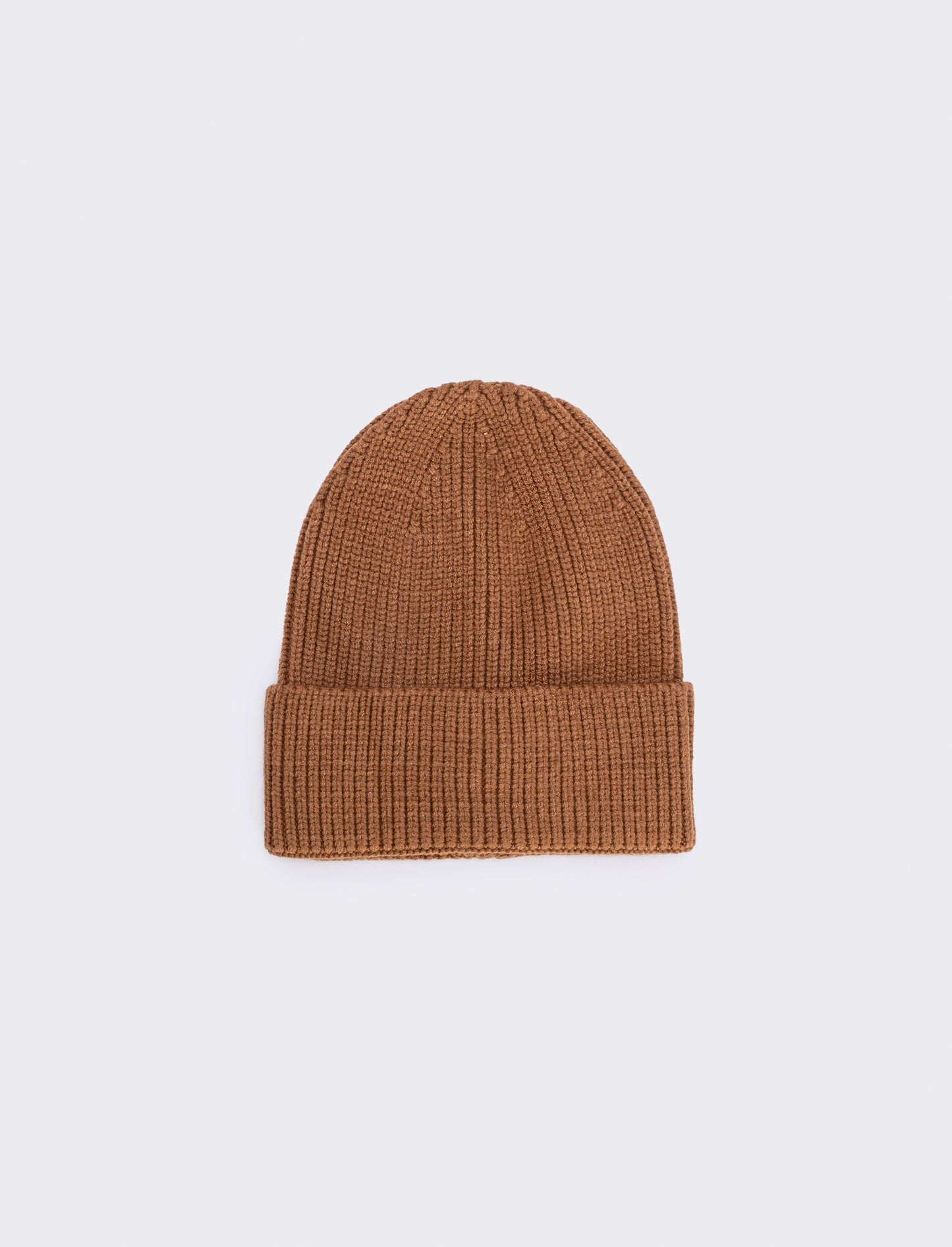 Cappello maglia con risvolto per uomo - Cammello