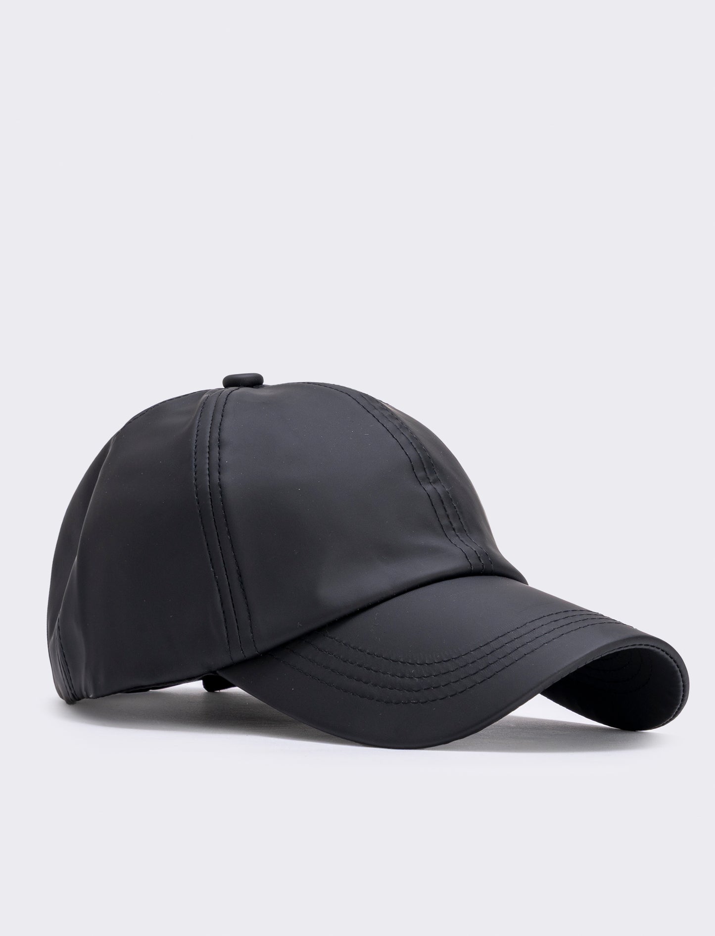 Rubberized fabric visor cap - Black