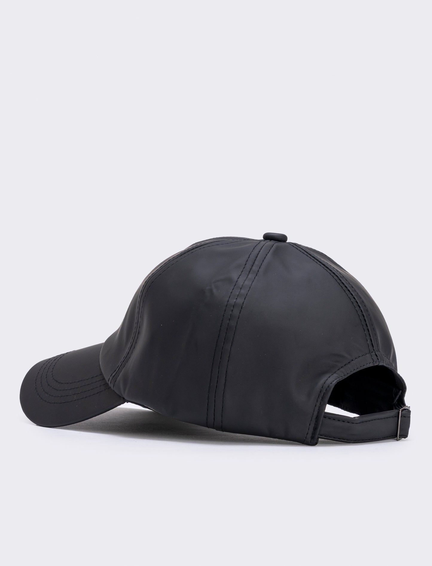 Rubberized fabric visor cap - Black