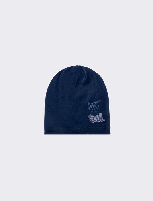 Cuffia basic con bordino elegante - Blu