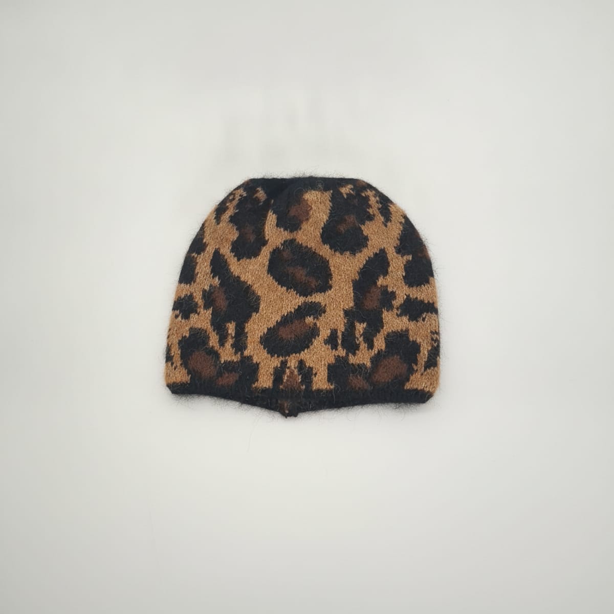 Cappello cuffia leopardato - Beige