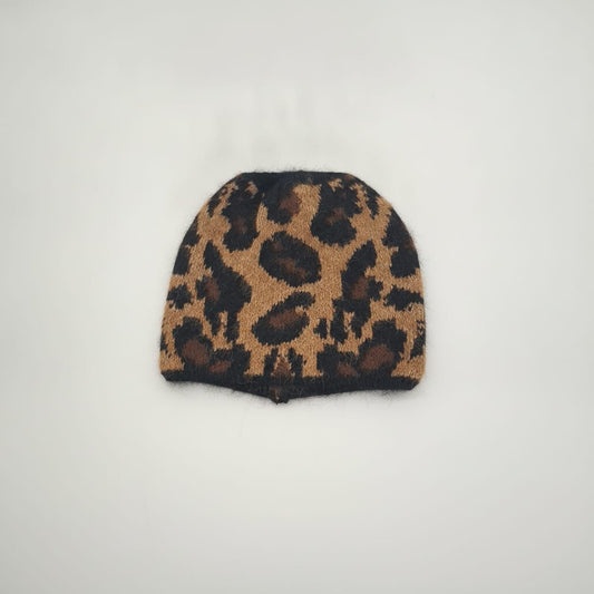 Cappello cuffia leopardato - Beige