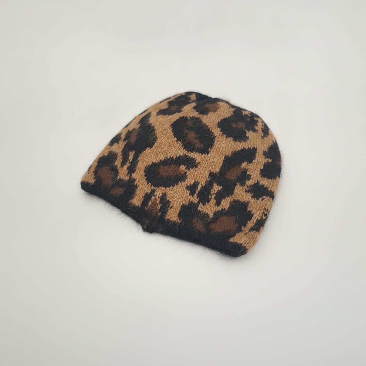 Cappello cuffia leopardato - Beige