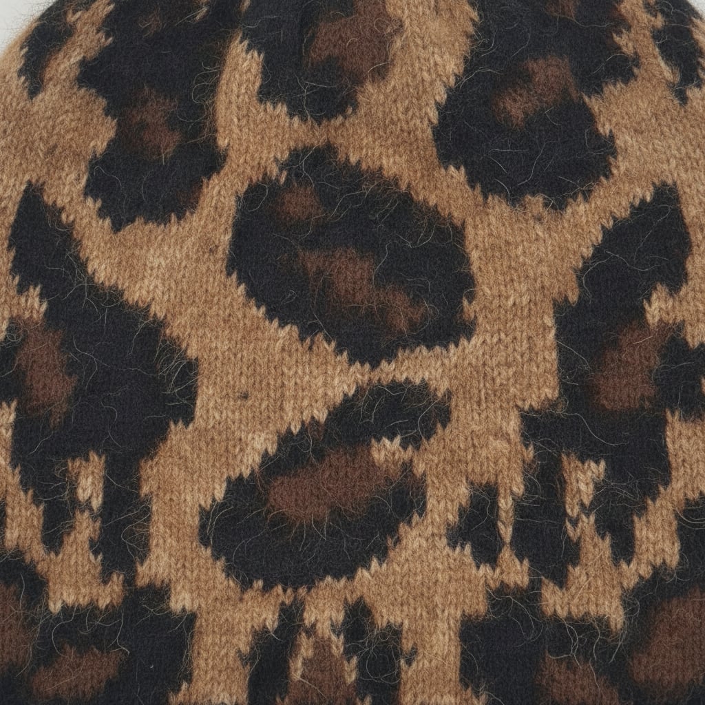 Cappello cuffia leopardato - Beige