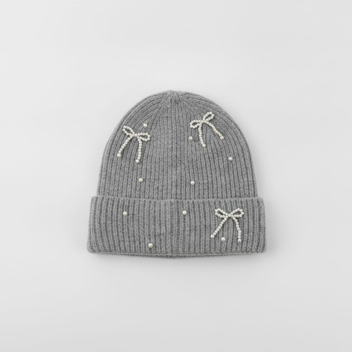 Cappello con Fiocchetti e Perline - Grigio
