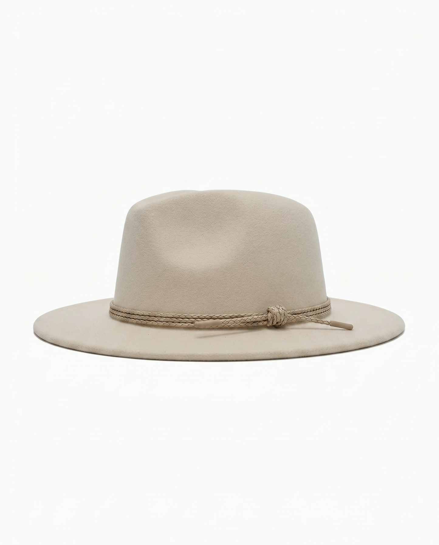 Cappello falda larga con treccina - Bianco panna