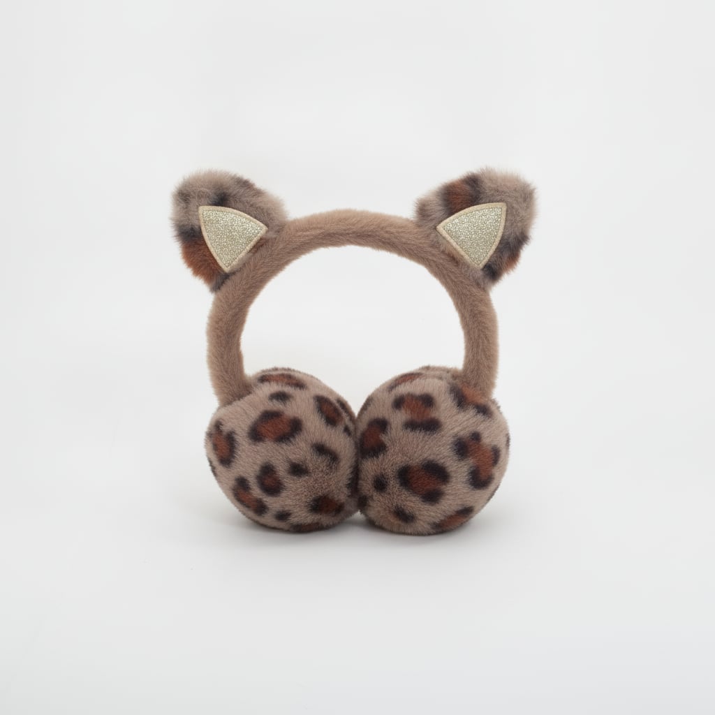 Paraorecchie peluche con orecchie glitter - Moro