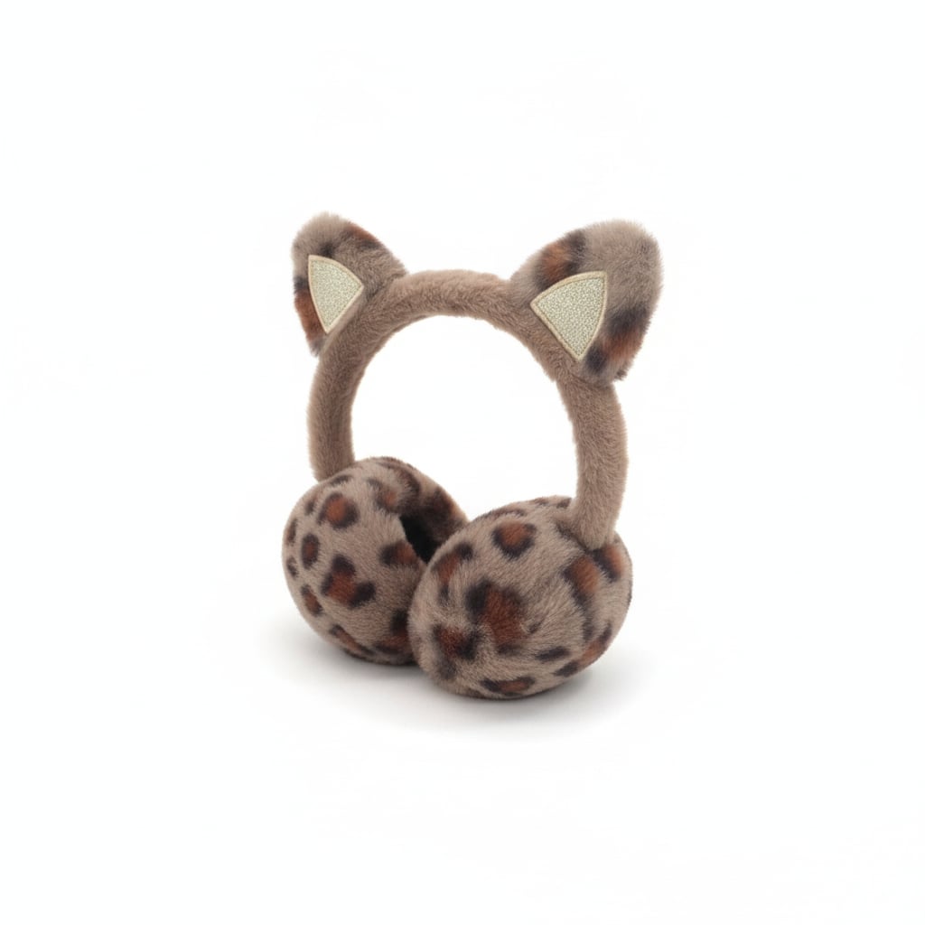Paraorecchie peluche con orecchie glitter - Moro