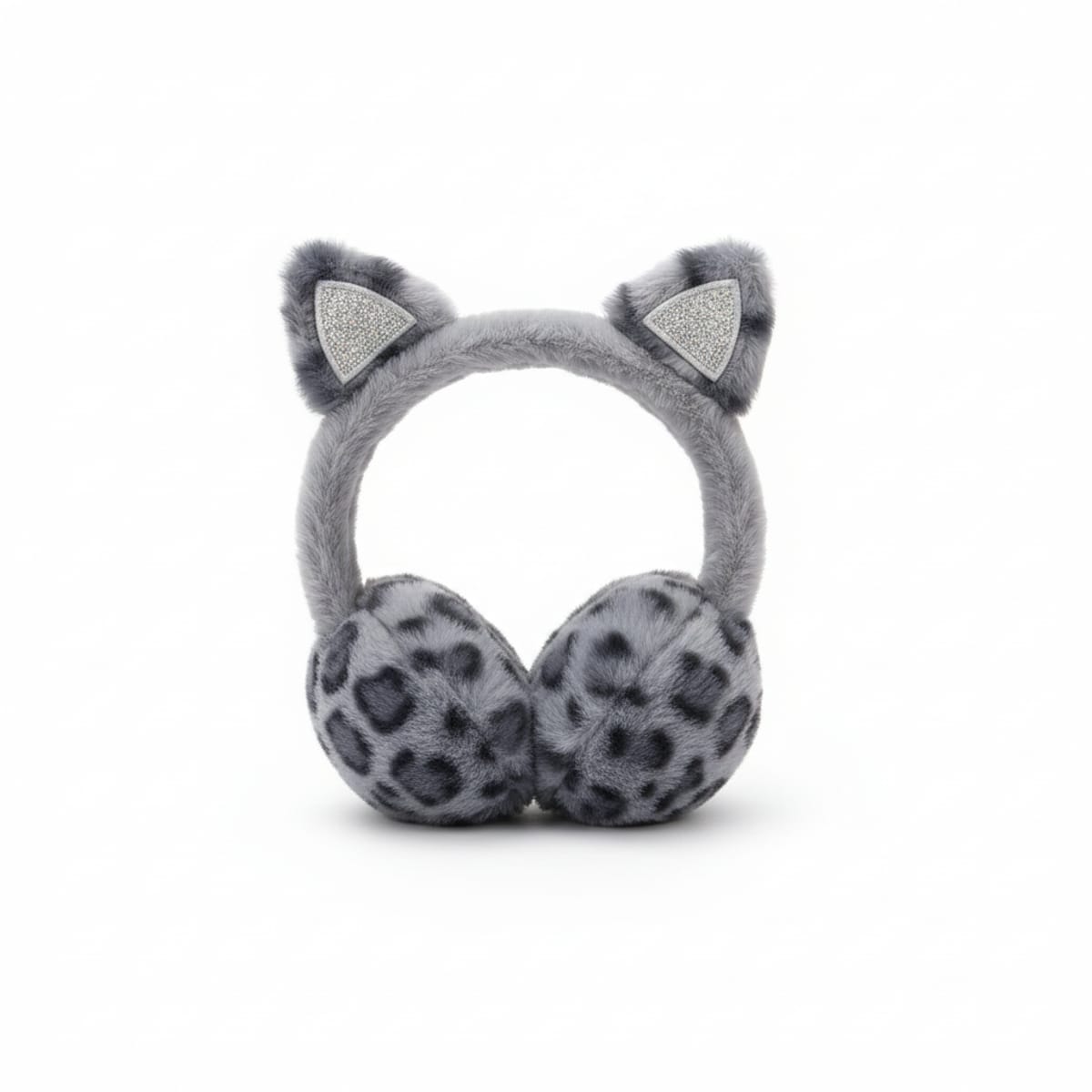Faux fur earmuffs with glitter ears - Blue