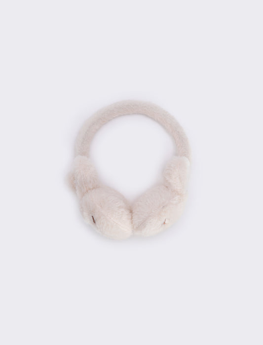 Faux Fur Bunny Earmuffs - White