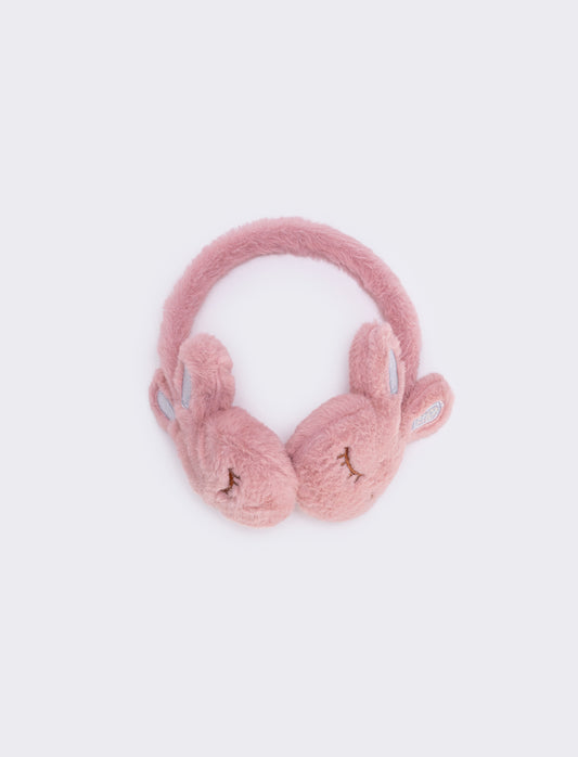 Faux Fur Bunny Earmuffs - Pink