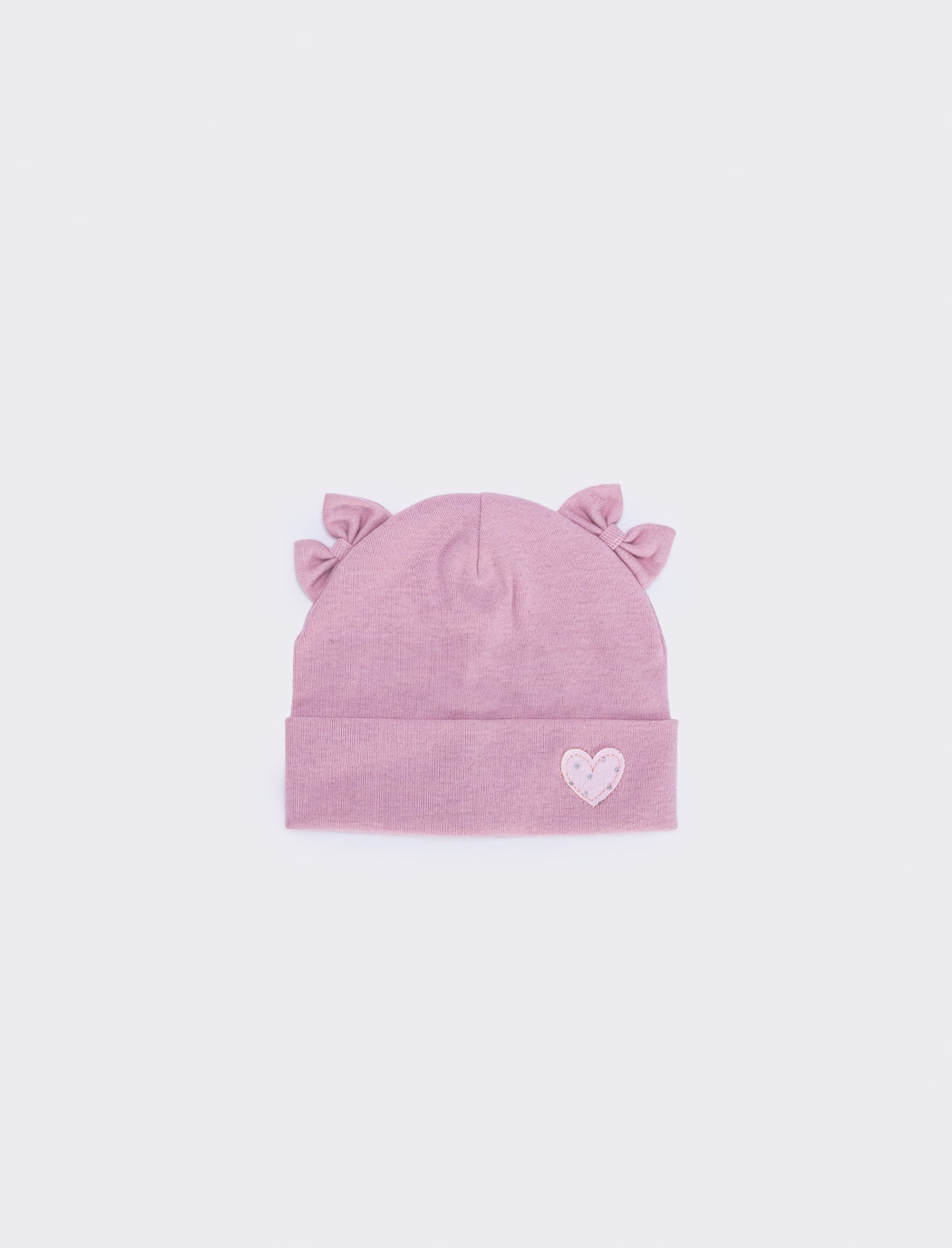 Cappello cuffia leggero con fiocchetti - Rosa