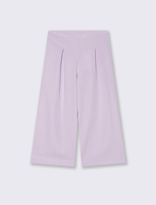 Pantalone gamba ampia per bambina elegante - Viola glicine
