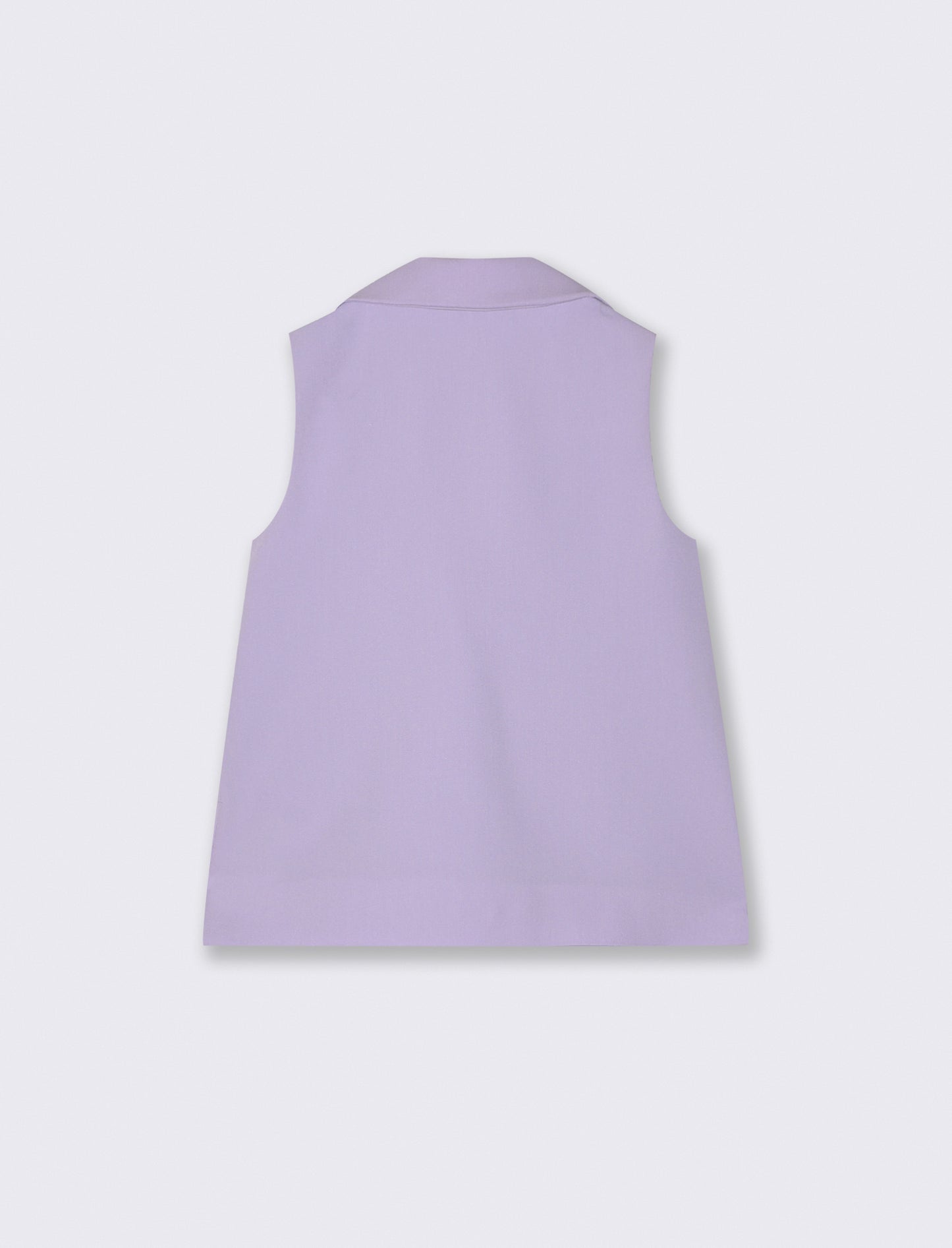 Gilet estivo con fiore applicato e tasche - Viola glicine