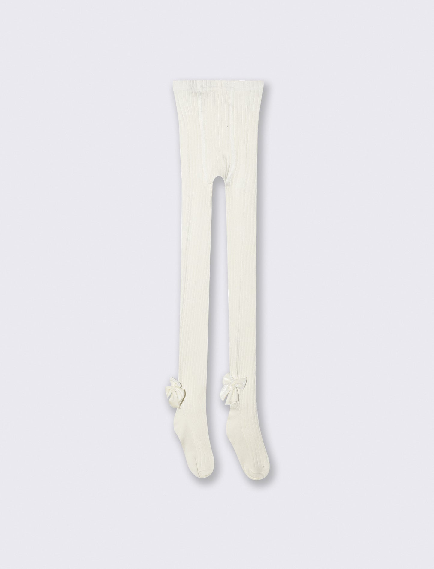 Calze con fiocco in velluto. - Bianco latte