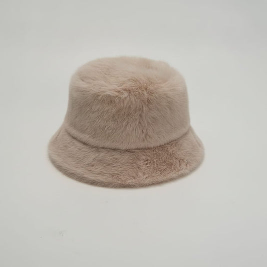 Reversible Fisherman Hat in Fur - Beige