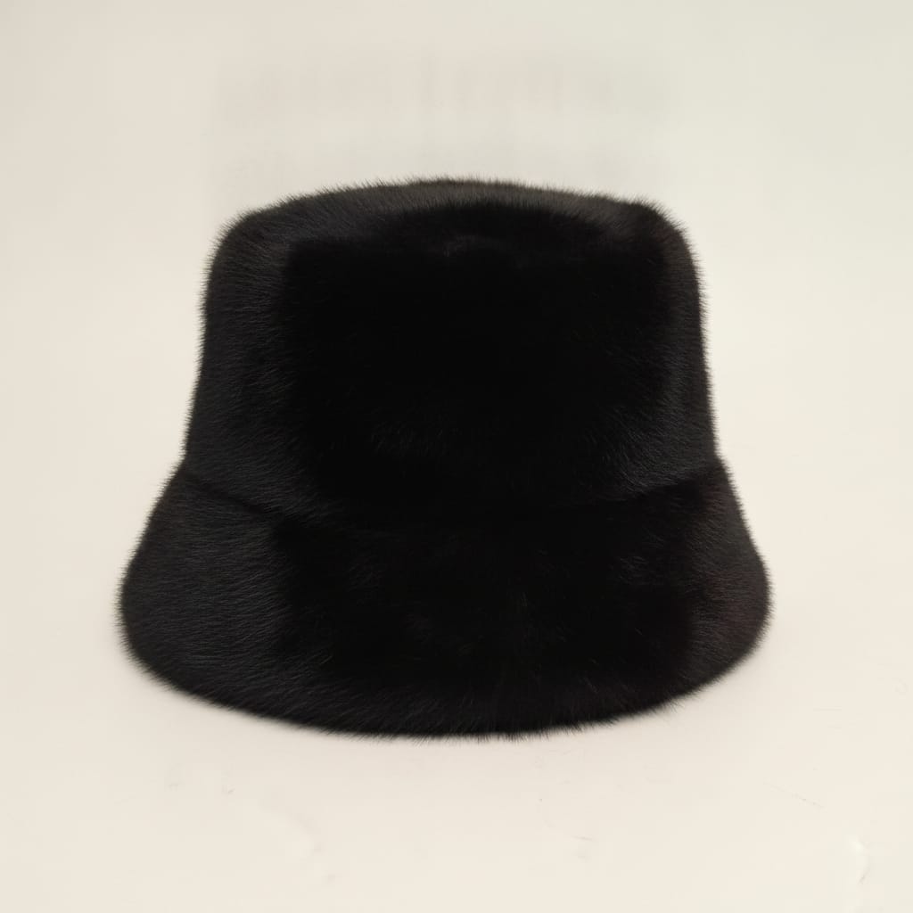 Cappello pescatore reversibile in pelliccia - Nero