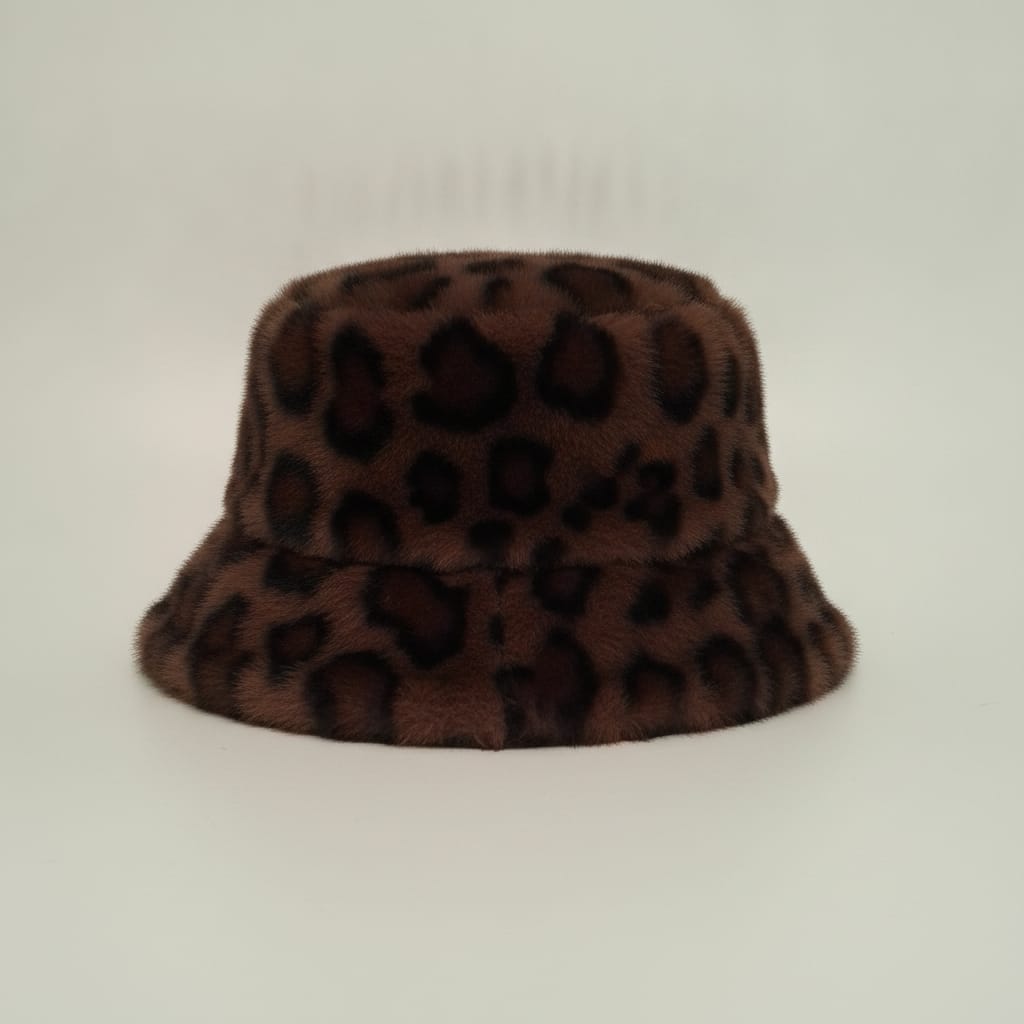 Cappello pescatore reversibile in pelliccia - Leopardato