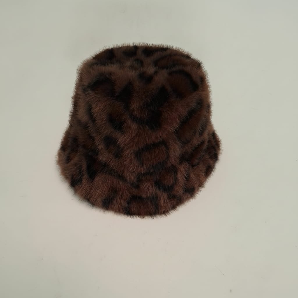 Cappello pescatore reversibile in pelliccia - Leopardato
