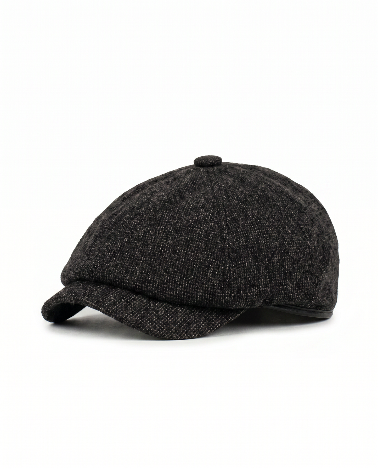 Coppola in tessuto con elastico elegante - Nero