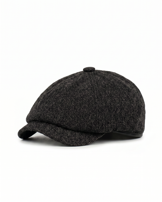 Coppola in tessuto con elastico elegante - Nero