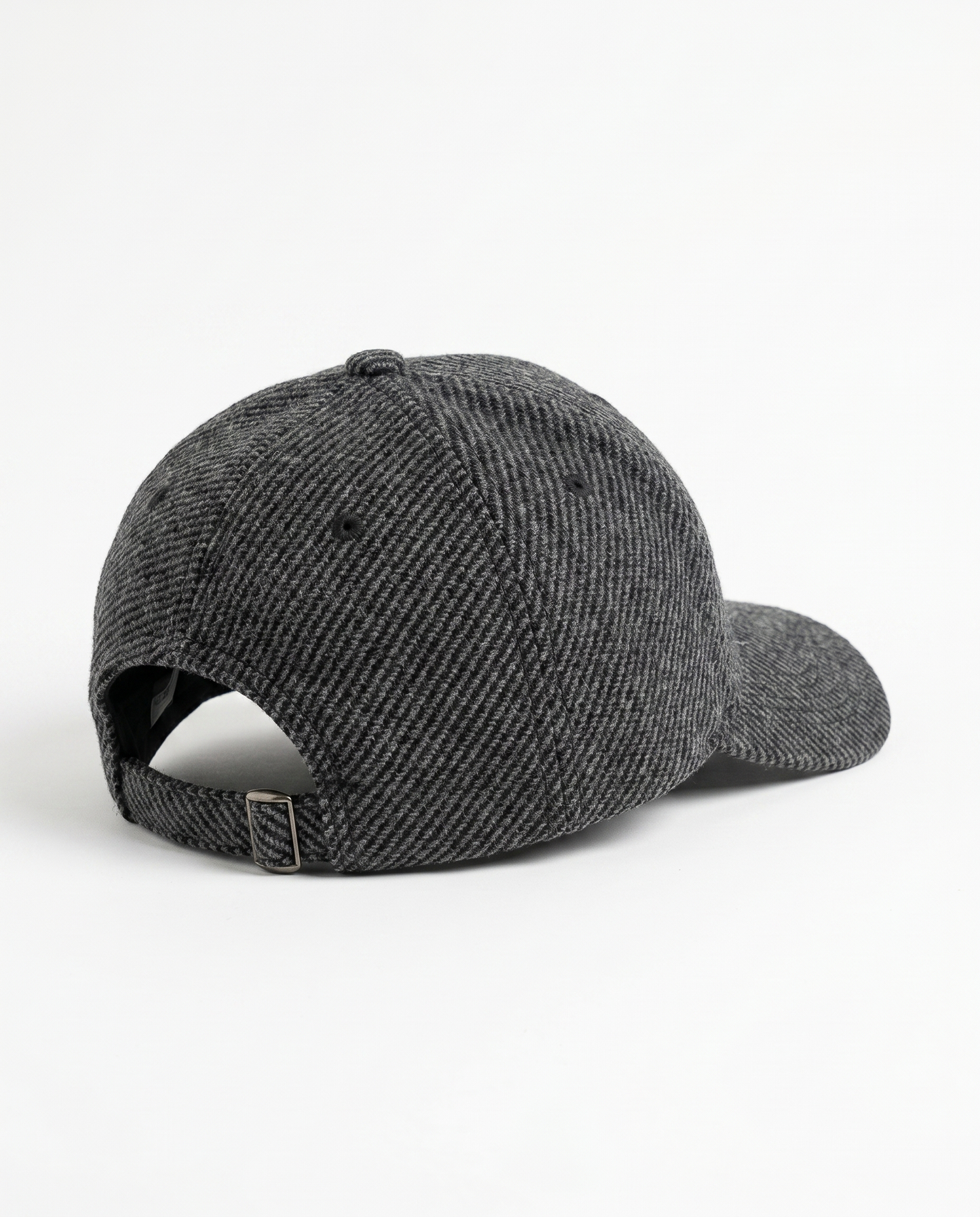 Men's Herringbone Fabric Baseball Cap - Black