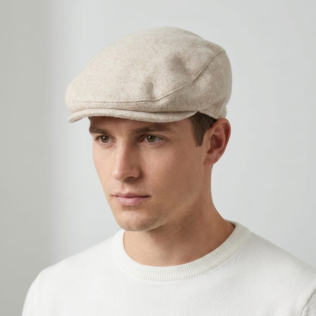 Coppola basic in panno per uomo - Beige