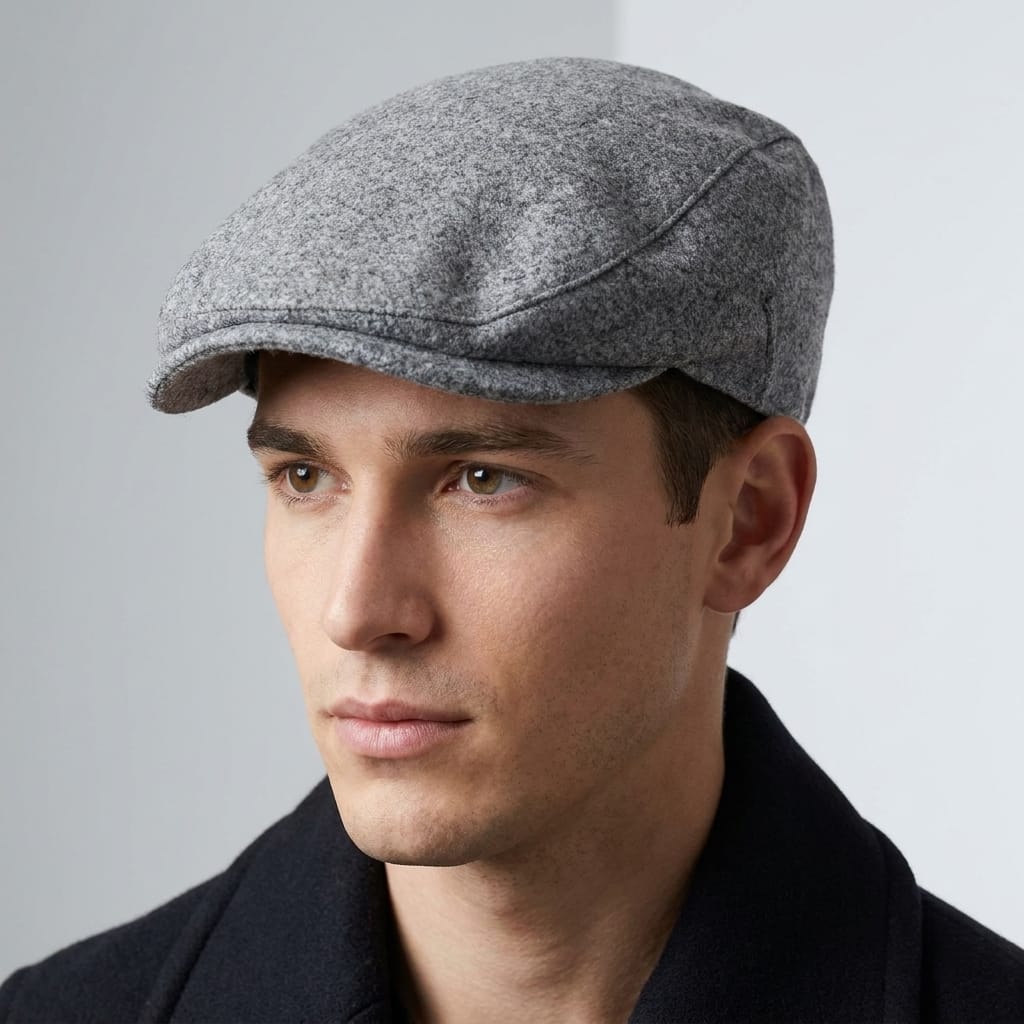Coppola basic in panno per uomo - Grigio