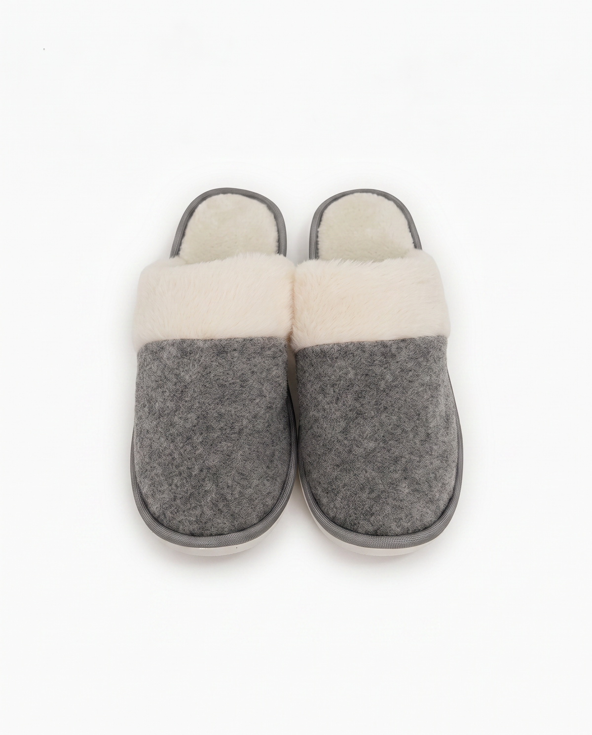 Pantofola calda da uomo in tessuto furry - Grigio