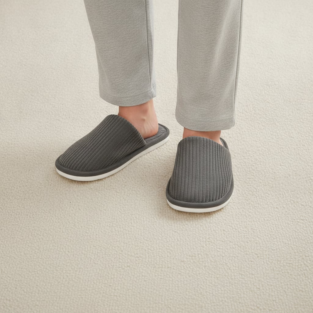 Men's colorful fabric slippers - Grey