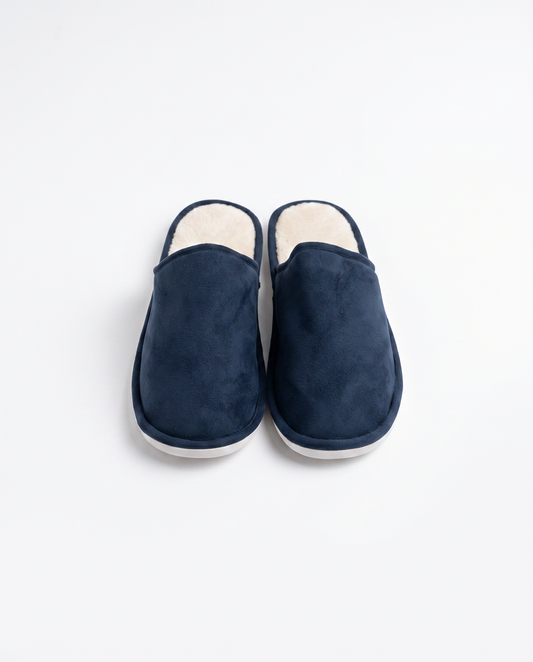 Pantofola invernale da uomo in tessuto caldo - Blu