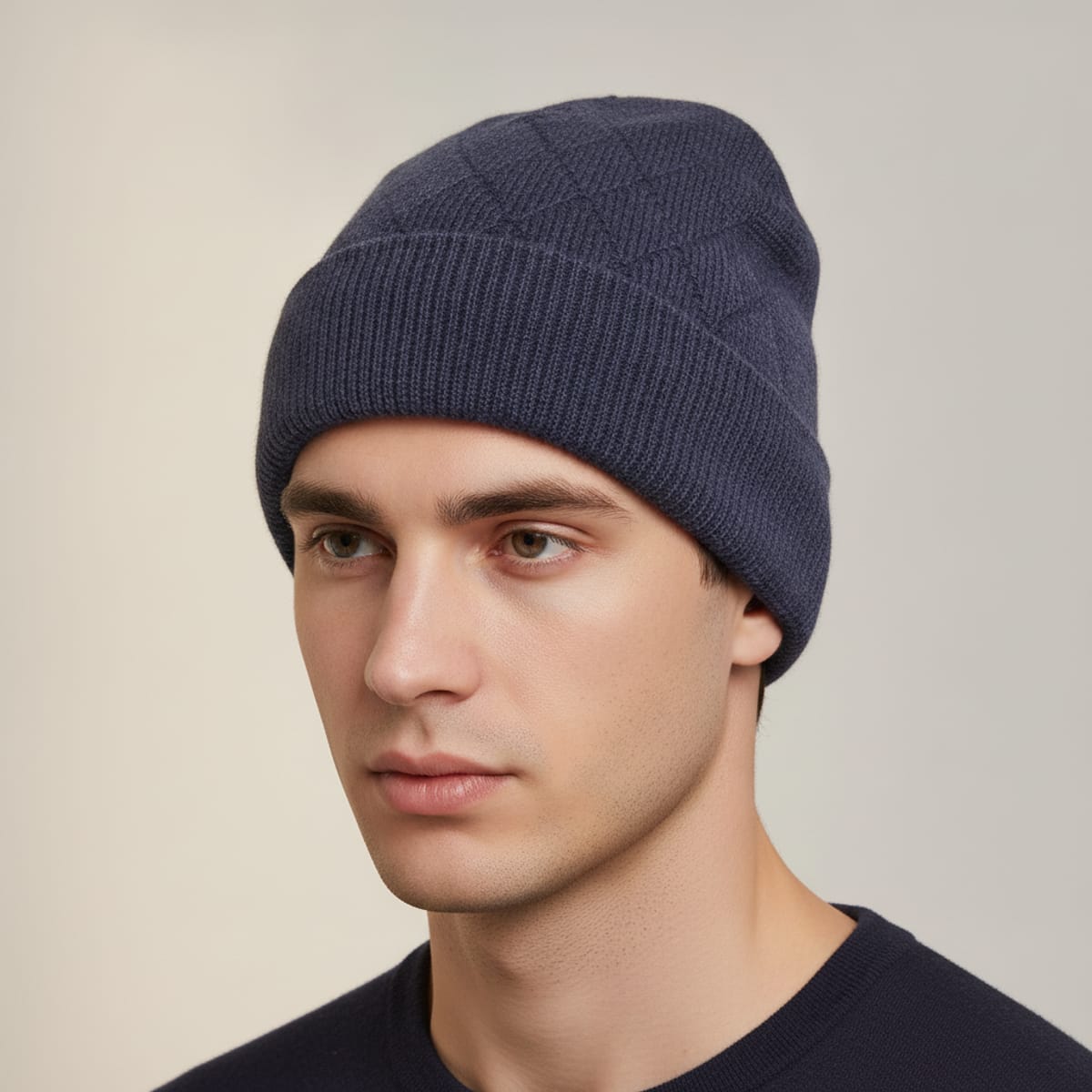 Cappello delavè stampa intreccio uomo - Blu