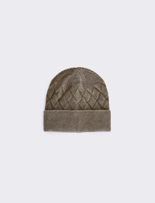 Cappello delavè stampa intreccio uomo - Verde